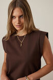Esme Extended Shoulder Tee, CHOCOLATE - alternate image 5