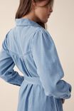 Long Sleeve Denim Midi Dress, VINTAGE BLUE WASH - alternate image 6