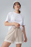 Contrast Knit Short In Organic Cotton, LATTE AND PARCHMENT
