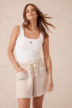 Panelled Pull On Short, NATURAL LINEN - alternate image 5