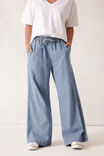 Andie Wide Leg Drawstring Pant, BLUE HERRINGBONE - alternate image 5