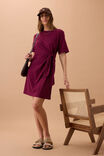 Agnes Tie Mini Tee Dress, POMEGRANATE - alternate image 7