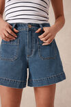Esther Denim Patch Pocket Short, FRESH INDIGO - alternate image 4