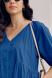 Tiered Poplin Midi Dress, FRESH COBALT - alternate image 3