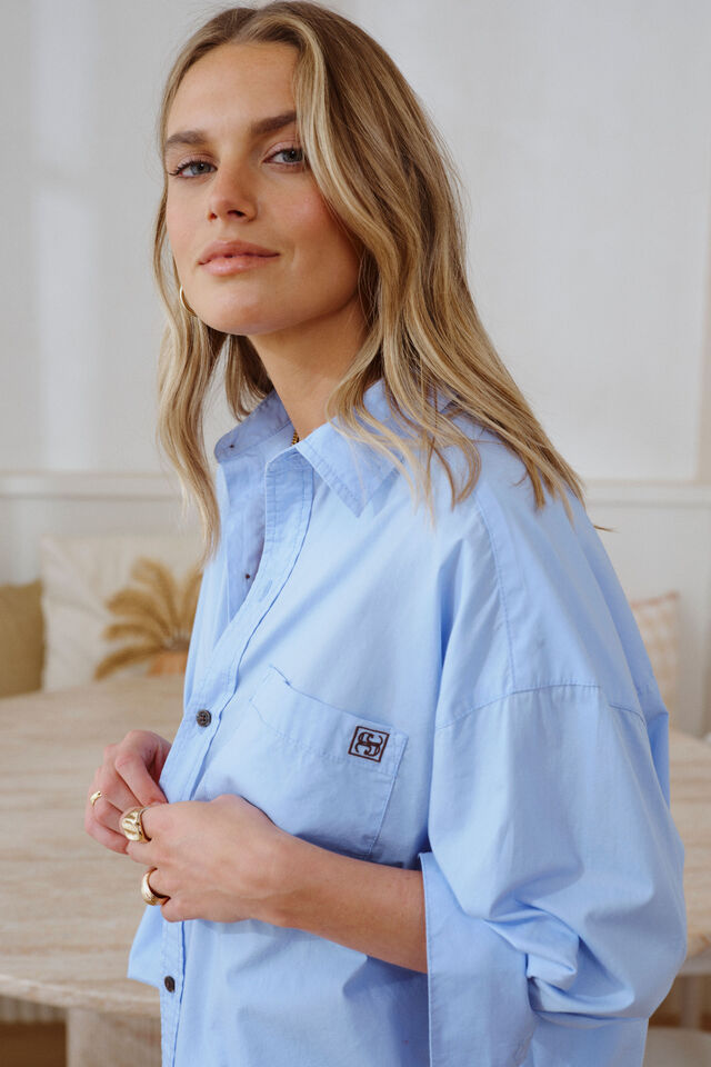 Peta Oversized Shirt, SKY BLUE
