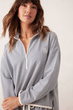 Boxy Zip Sweat, MOONLIGHT FINE STRIPE - alternate image 4