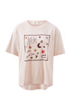 Stevie Slouchy Tee, SHELL PINK/BERRY SCARF PRINT - alternate image 2