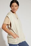 Soft Knit Oversized Vest In Recycled Blend, OATMEAL MARLE - alternate image 4