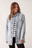 Goldie Longline Denim Shacket, VINTAGE BLUE - alternate image 6