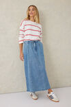 Panelled Maxi Skirt, WORN BLUE DENIM - alternate image 1