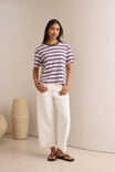 Stevie Slouchy Tee, CHALK PINK/POLO BLUE/CHOC STRIPE - example image 7