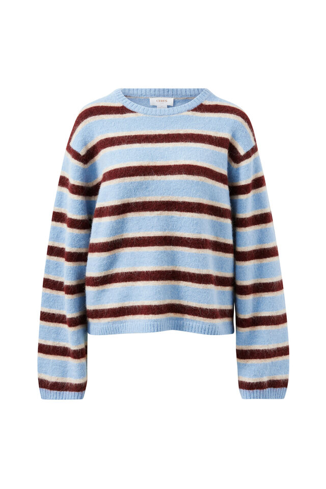 Bonnie Lofty Knit, BLUE STRIPE