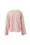 Beau Long Sleeve Slouchy Tee, BUFF/RED STRIPE - example image 3