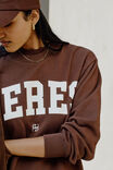 Isla Oversized Slouchy Crew, CHOCOLATE HERITAGE LOGO - alternate image 5