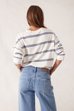 Slouchy Long Sleeve  Tee, VANILLA/MOONLIGHT DOUBLE STRIPE - alternate image 3