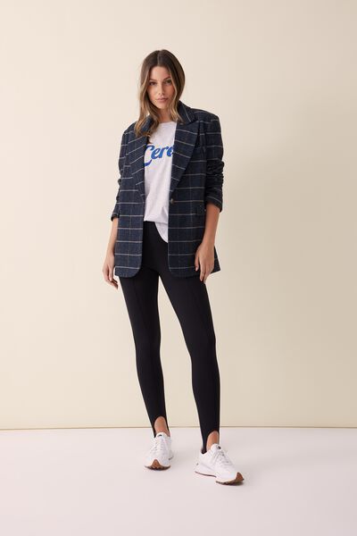 Ponte Pinstitch Stirrup Pant With Ecovero™ Fibres, BLACK