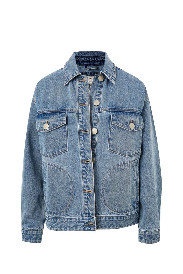 Denim Jacket With Organic Cotton, MID BLUE VINTAGE WASH