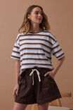 Boxy Pocket Tee, WHITE/MILK CHOC CHALK STRIPE - alternate image 7