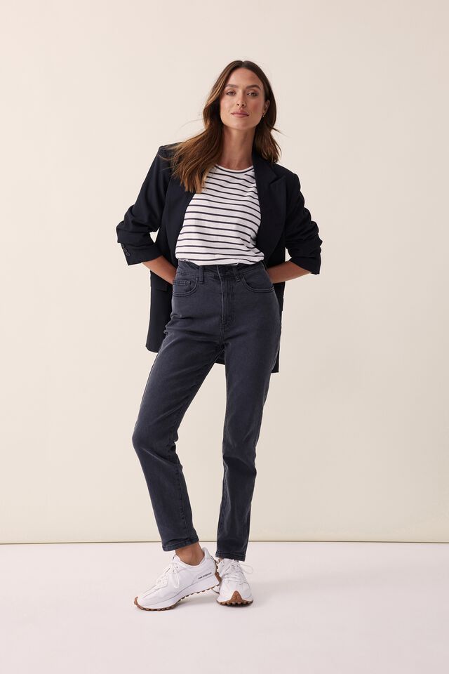 Slim Leg Jean In Organic Cotton, BLACK