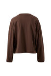 Beau Long Sleeve Slouchy Tee, BRUNETTE - example image 3