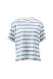 Stevie Slouchy Tee, WHITE/SEAFOAM STRIPE - example image 2