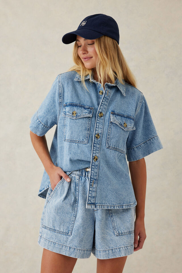 Relaxed Everyday Short, VINTAGE BLUE DENIM