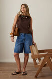 Olive Belted Denim Short, FRESH INDIGO - alternate image 1