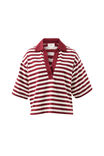 Arlie Short Sleeve Rugby, BURGUNDY/MILK STRIPE - example image 2