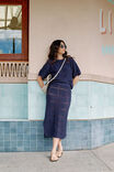 Square Knit Midi Skirt, NEW NAVY - alternate image 1