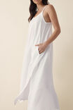 Doublecloth Strappy Midi Dress In Organic Cotton, WHITE - alternate image 4