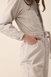 Puff Sleeve Jumpsuit, CHINO RESCUED FABRIC - alternate image 4