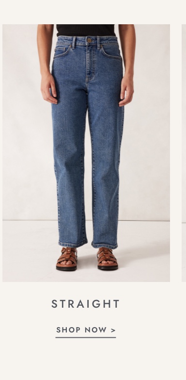 Shop straight leg jeans. Click to shop.