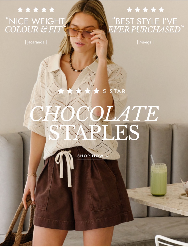 New In Chocolate. Click to shop.