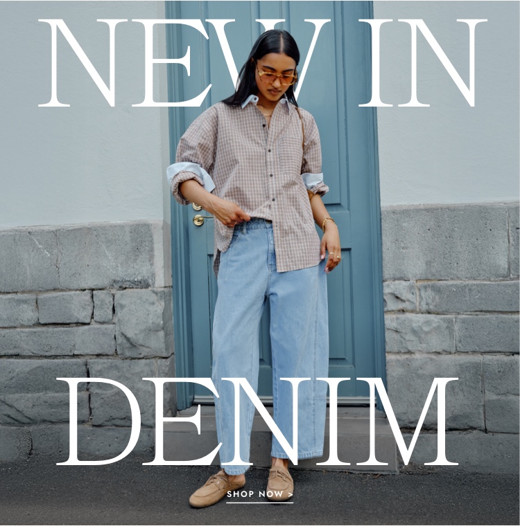 New in denim. Click to shop.