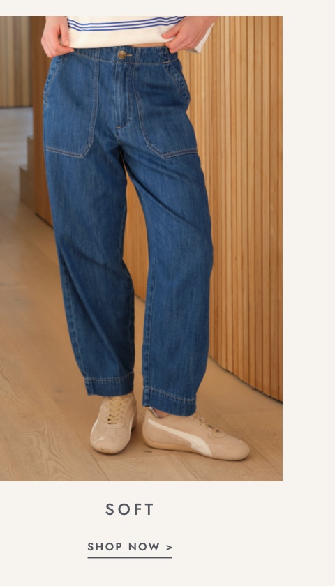 Shop soft leg jeans. Click to shop.