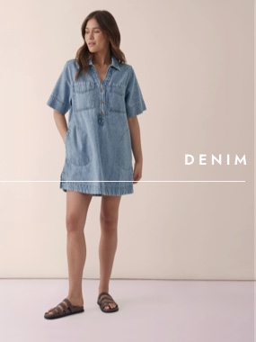 Denim Dresses. Click to shop.