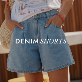 Denim shorts. Click to shop.