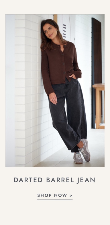Shop barrel jean. Click to shop.
