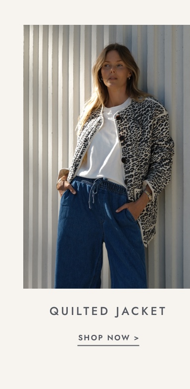 Shop quilted jacket. Click to shop.