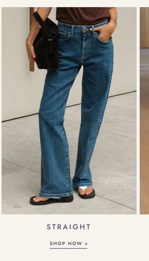 Shop straight leg jeans. Click to shop.