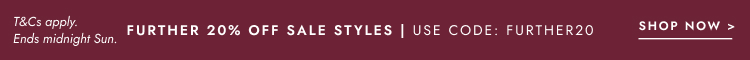 Take a further 20% off selected sale items. Click to shop.