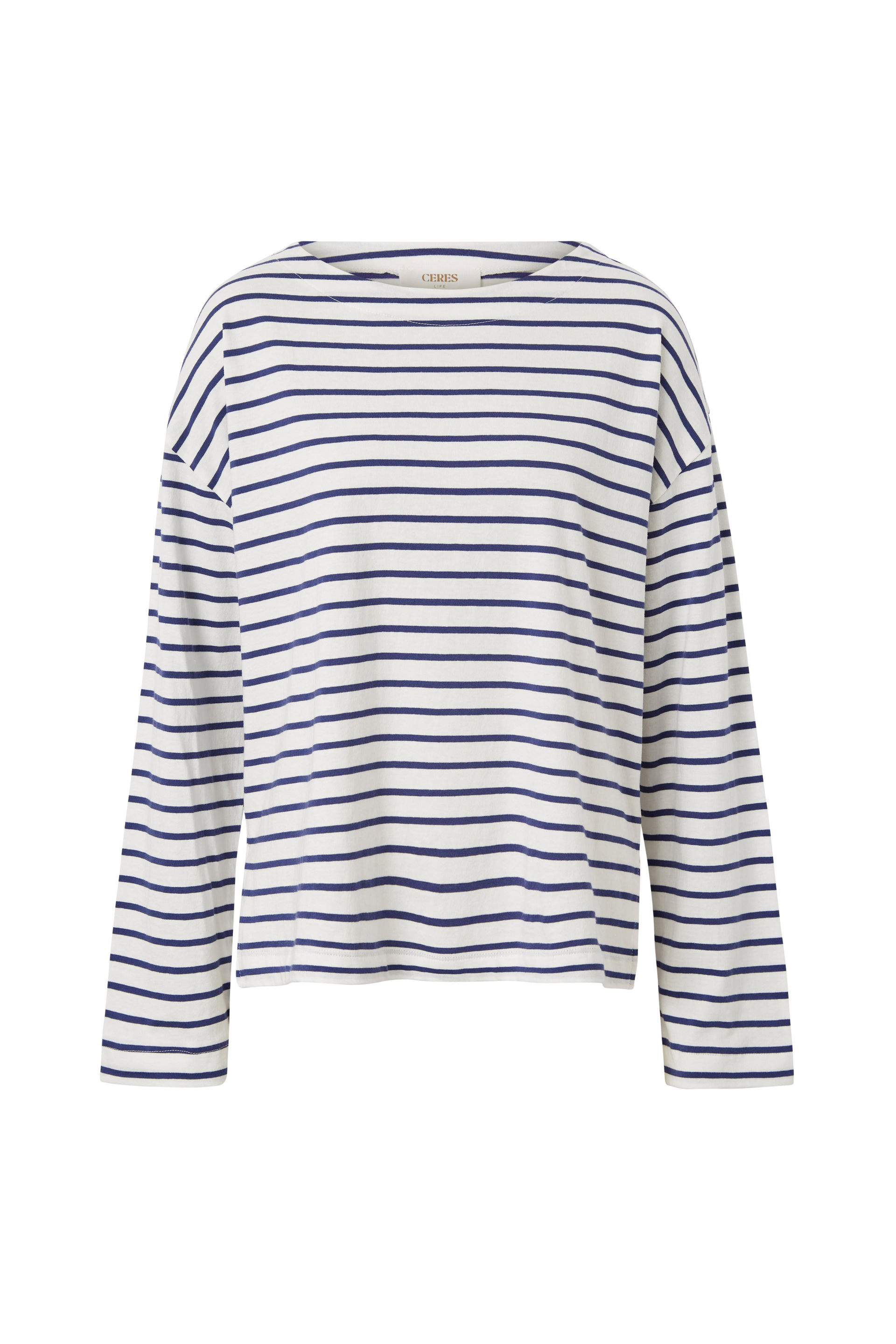 Slouchy Long Sleeve Boat Neck Tee