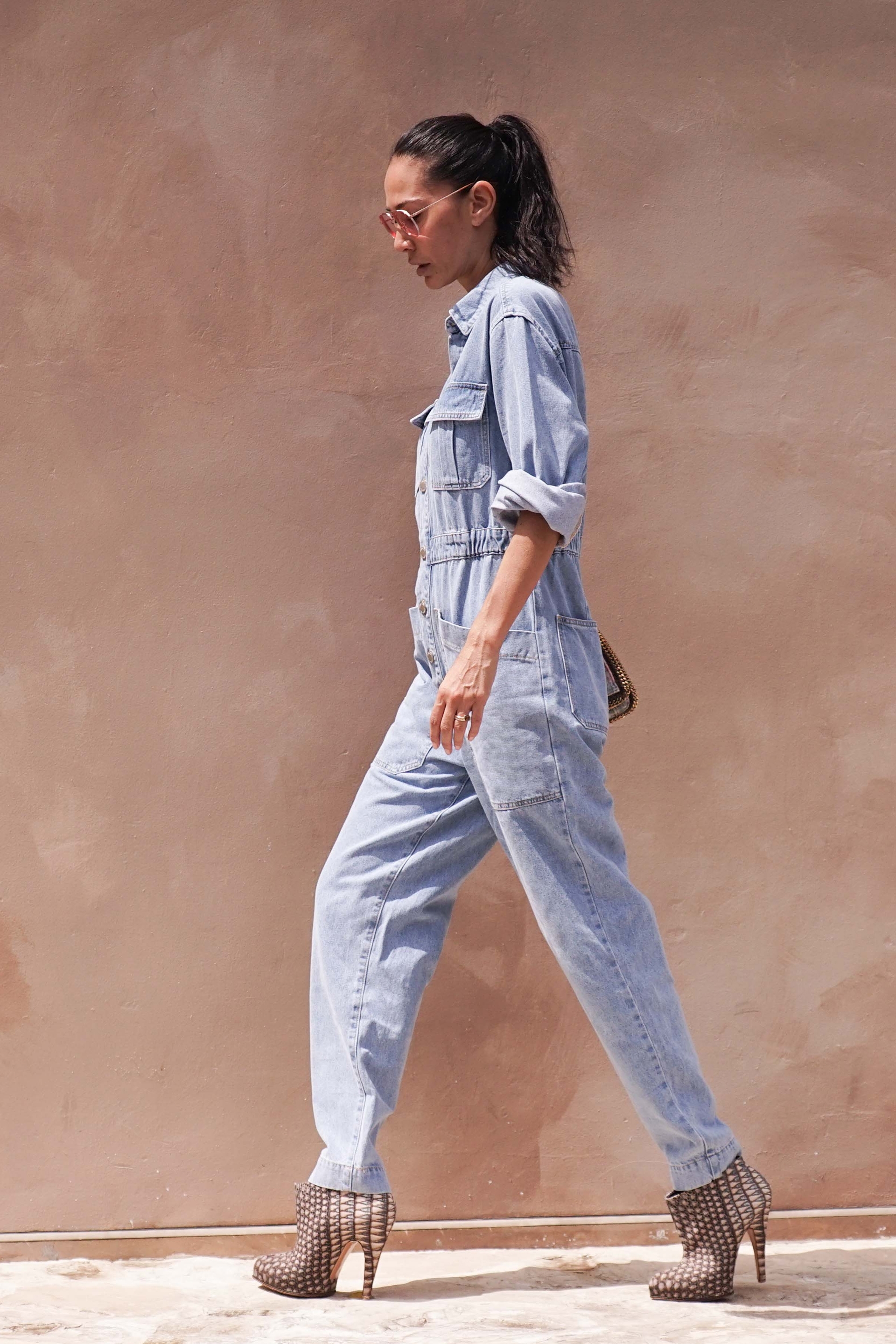 denim utility playsuit